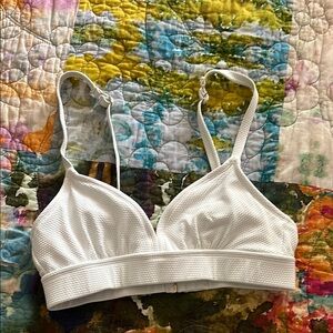 White Textured Bikini Top